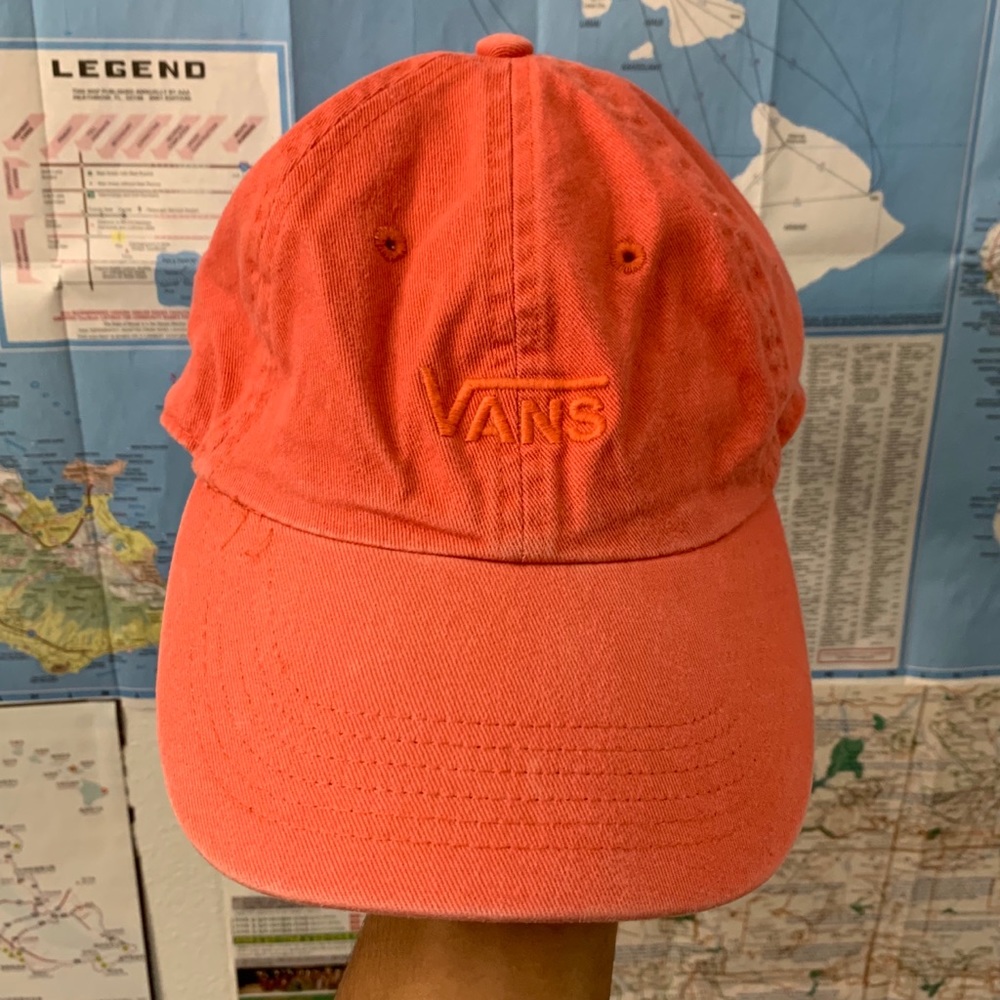 CORAL PINK VANS BASEBALL CAP
